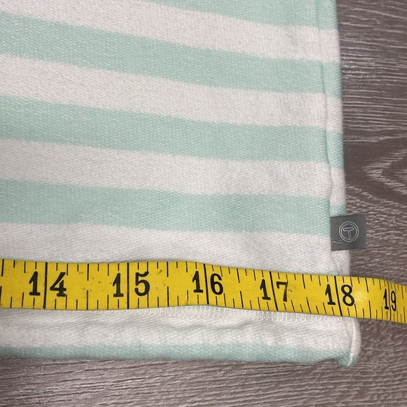 NWT T by Talbots Mint Green White Striped Mockneck Pullover Drawstring Hem XS - Picture 9 of 16
